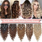 Body Wave Thick Clip In Remy Human Hair Extensions Full Head Double Weft 200g Us