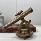 Antique Brass Telescope With Compass  Handheld Surveyors Theodolite  Nautical Al