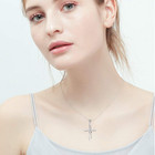 Celtic Knot Cross Necklace Celtic Cross Dangle Earrings 925 Sterling Silver Poli