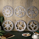 6 Pcs Wooden Steampunk Wall Decor Steampunk Gears Wheel Industrial Wall Decor 10