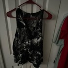 Mossimo Women   s Tropical Romper Black white Chiffon Lightweight Button L