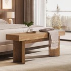 47   Wooden Entryway Bench  Farmhouse Indoor End Of Bed Bench Long Table Seat