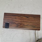 Vintage Copal Model 229 Burled Woodgrain Flip Clock With Alarm   Date Japan 