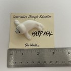Sea World Harp Seal White Ceramic Small 2  Figurine Made In Taiwan