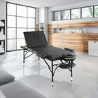 Portable Massage Table - Tri-fold Aluminum Legs With Carrying Case - Black