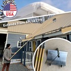 Roof Rake Snow Removal   17ft   Wooden   Wood   Adjustable Length   Non-slip