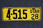 1928 Utah License Plate Low   4-515