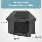 Outdoor Bbq Gas Grill Cover Heavy Duty Waterproof Fits Weber Genesis 300 Series