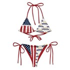 Patriotic Usa Flag Couple Swimwear Set     Twisted Tea Bikini   Men   s Trunks