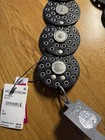 Nordstrom Women   s Wide Western Fashion Belt Black silver Grommet Studded S