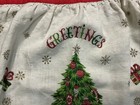 Vintage 1960   s Christmas Tree Greetings Kitchen Half Apron Broadcloth Euc