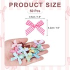 50 Pcs Mini Gingham Ribbon Bows 1 8 Inch Satin Ribbon Bows  Rose Red White
