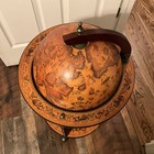Vintage-style Rolling Globe Hidden Brandy Cart