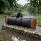 Erhu Carrying Bag Black Zippered Erhu Case Brown Reinforced Ends