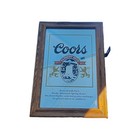 Vintage 1980 Adolph  Coors Light Beer Silver Frame Mirror Bar man Cave 18  Sign