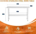 24  x60   Stainless Steel Kitchen Work Table Commercial Kitchen Restaurant Table