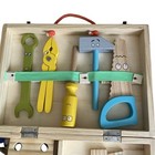 Kids Wooden Tool Set 30 Pcs In Wood Briefcase Toddler Tools Construction