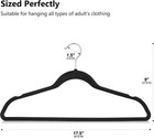 Black Velvet Hangers 60 Pack  Premium Clothes Hangers Non-slip Felt Hangers     