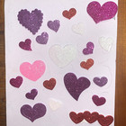 Very Sparkly Glittered Heart-shaped Adhesive Foam Stickers  20 Per Pkg
