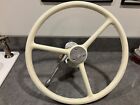 Vintage Whitkum Shiller Wooden Boat Steering Wheel With Throttle Shifter 15 In