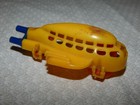 Vintage Atomic Moon Rocket Toy Vehicle   1950s   Gilmark   Yellow Plastic