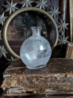 Antique Vintage Holy Water Embossed With Cross Rainbow Sick Glass Patina
