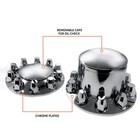Chrome Semi Truck Hub Cover Wheel Axle Covers Center Caps W  33mm Lug Nut Covers