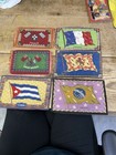 Lot 6 Antique Early 1900s Tobacco Felt Flannel Countries Flags Country Cigarette