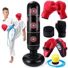 7 Pcs Kids Punching Bag Set Include Boxing Gloves  Inflatable Punching Bag  