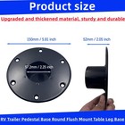 Yjnaupai Rv Trailer Pedestal Base Round Flush Mount Table Leg Base  Black 