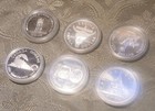 Lot Of 6 Canada 50  Silver Commemorative Dollars In Capsules