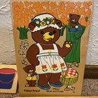 Vintage Wooden Puzzle Lot  Fisher-price 1970s - Lot Of 3   Buckets Puzzle