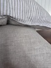 Queen 100  French Linen Pillowcases   Set Of 2  Natural Linen Reversible Stripe