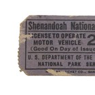 1930s Vintage Shenandoah National Park Ticket 25   Admission Fee Virginia