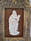 Antique 19thc Grand Tour Neoclassical Bisque Relief Plaque Muse Erato Gilt Frame