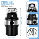 Garbage Disposal 3 4 Hp 2800 Rpm Under Sink Kitchen Food Waste W  Plug