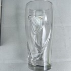 New In Box Guinness 16 Oz  Logo Raised Embossed Harp Clear Glasses