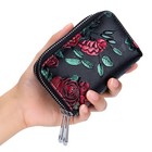 Rfid Blocking Women Genuine Leather Wallet Credit Card Holder Zipper Pocket