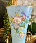 Antique Opaline Style Glass Vase On Gilt Metal Stand