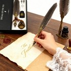 Vangoal Feather Quill Pen Set Calligraphy Nibs Black Ink Holder