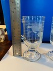 Vintage Nestle World Globe Frosted Glass 4 Coffee Mugs 1 Creamer 2 Irish Coffee