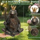 Whimsical Frog Prince Garden Statue Patina Style Frog Figurine Yard Home Decor