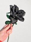 Vintage French Beaded Black Rose