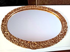 Small Vintage Gold Oval Metal Floral Mirror Vanity Tray 8 25 X 6 Inches