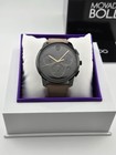  650 Msrp   Movado Men s Bold Black Dial Chronograph Leather Band Watch 3600719