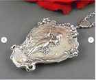 Goddess Locket Harp Necklace Goddess Pendant Necklace Antique Silver Woodland