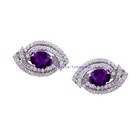Natural Amethyst   Cz Gemstones With 925 Sterling Silver Cufflinks For Men s  53