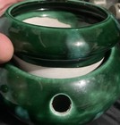 Vntg 1997 The Violet Pot Self-watering African Violet Planter Green Drip Glaze