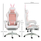 Pink Gaming Streaming Chair With Bunny Ears Kawaii Cute Core Girly Gamer
