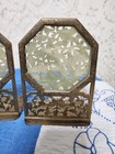 Antique Chinese Bookends Featuring Intricately Carved Jade Plaques Set